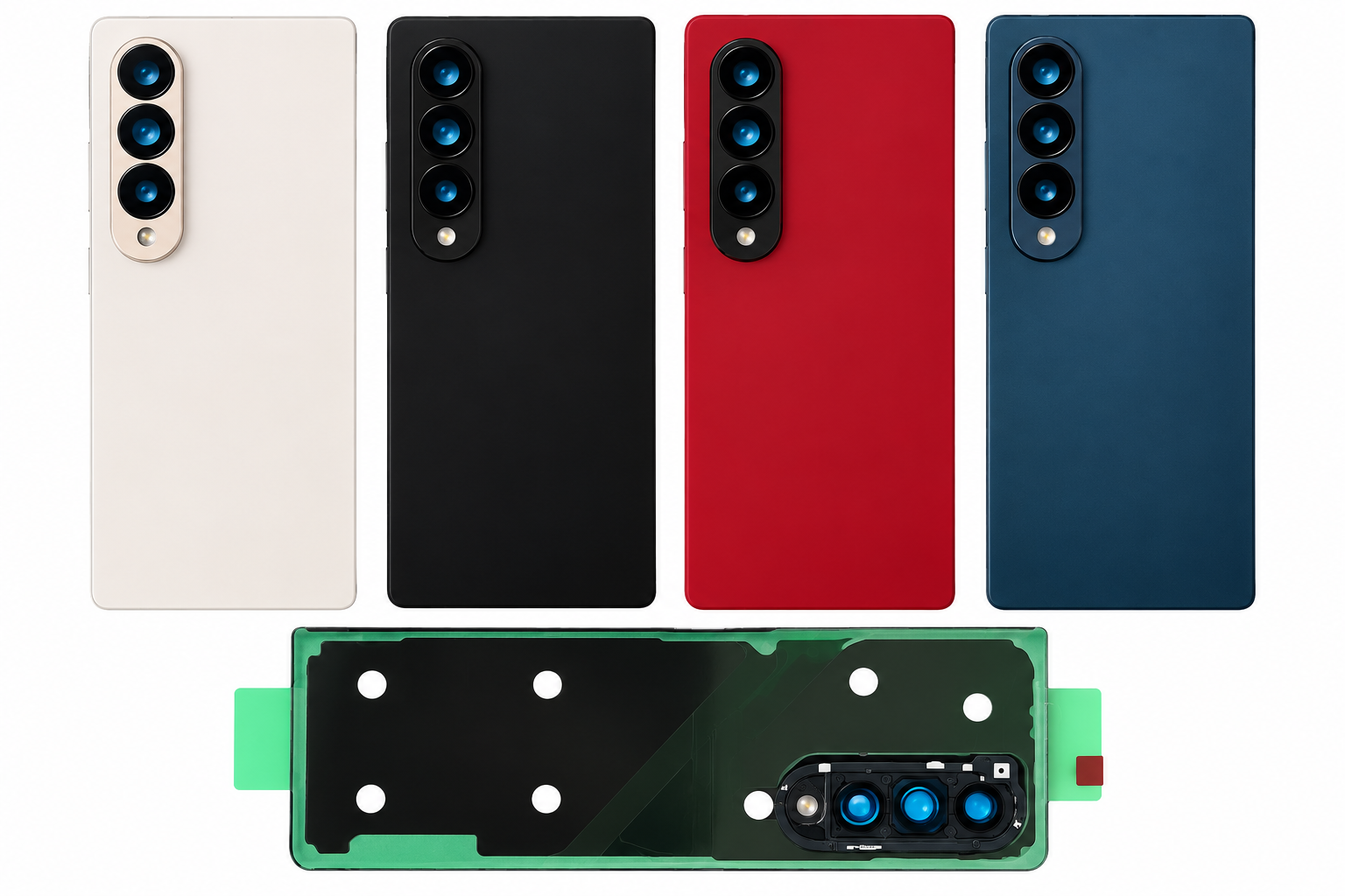 Compatible Replacement for Samsung Galaxy Z Fold 4 5G Back Panel – White, Black, Red & Navy Blue